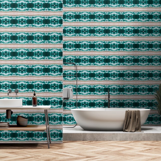 Waves on a sandy beach medium pattern wallpaper (Bathroom)