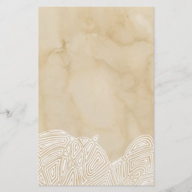 Waves on Parchment Stationery (Front)