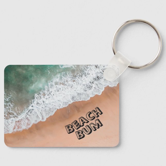 Waves on Sandy Beach Beach Bum Key Ring (Front)