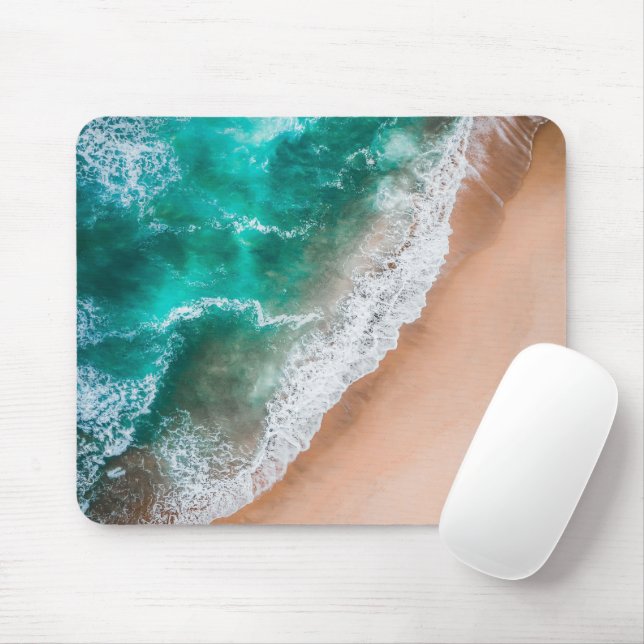 Waves on Sandy Beach  Mouse Mat (With Mouse)