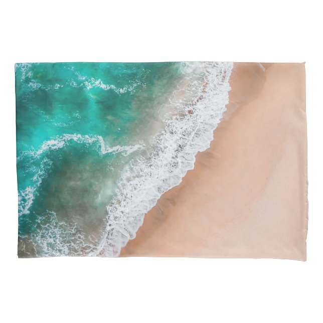 Waves on Sandy Beach  Pillowcase (Front-Left)