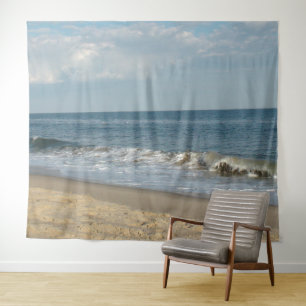 Waves on the Ocean Beach Shoreline Tapestry