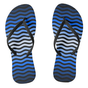 Waves pattern -01 Black BG Flip Flops