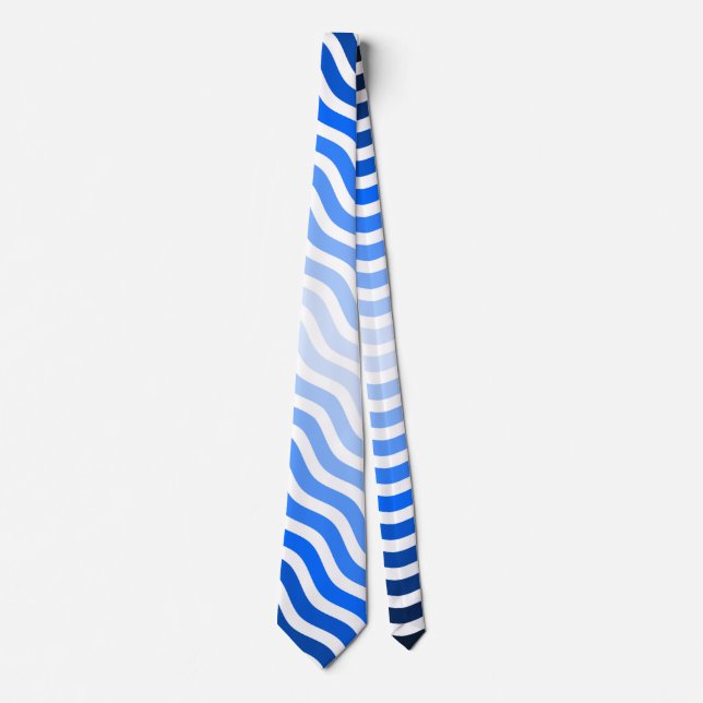 Waves pattern -01 White BG Tie (Front)
