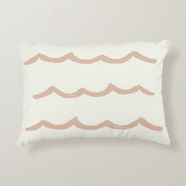 waves pillow in pink for dorm, lounge, nursery (Front)