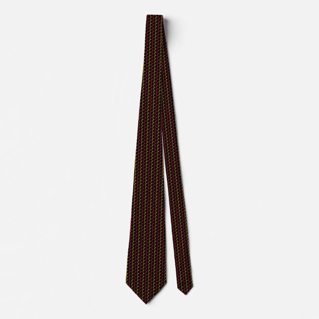 Waves Pink Yellow Minimal Pattern Tie (Front)