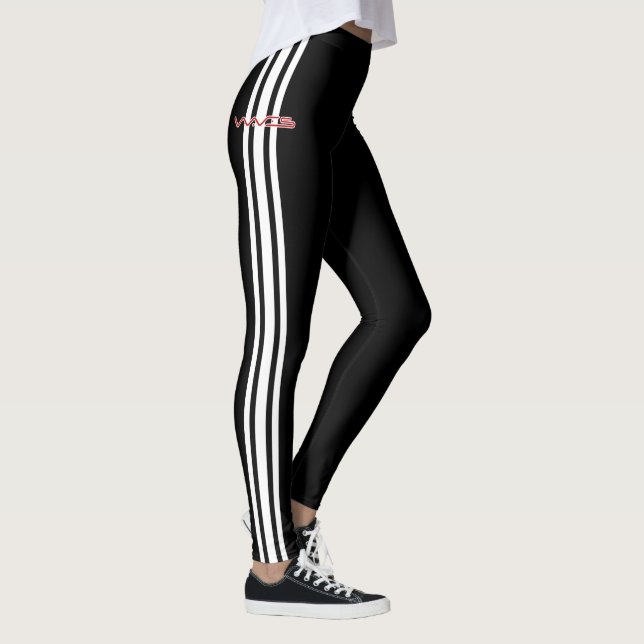 Waves Racer Leggings - White Stripe Edition (Right)