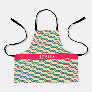 Waves Red Blue Minimal Pattern Apron