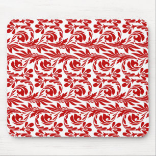 Waves, Red-White-Computer Mousepad