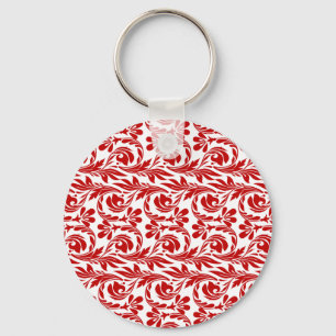 Waves, Red-White-Keychain Key Ring