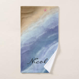 Waves rolling in  hand towel