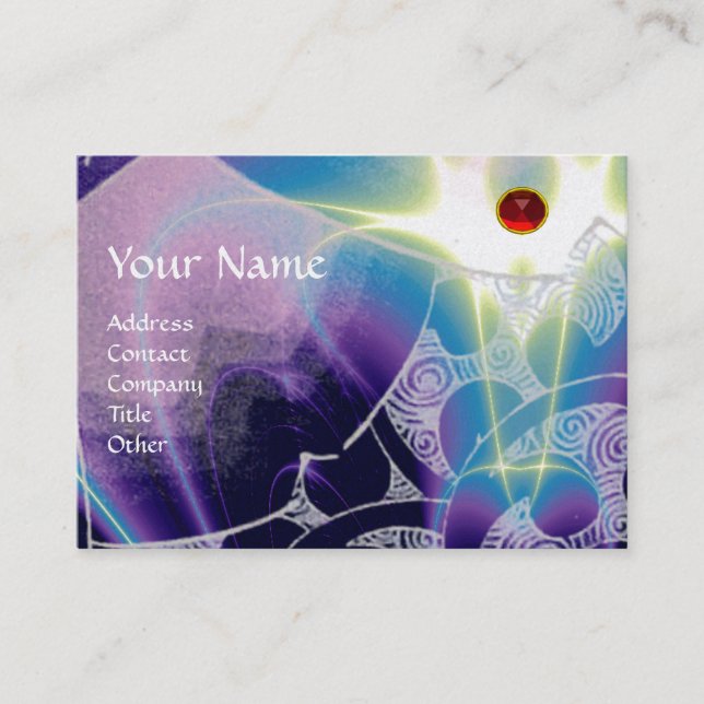 WAVES RUBY,bright blue, purple,red platinum Business Card (Front)