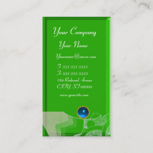 WAVES SAPPHIRE MONOGRAM,  blue white green  black Business Card