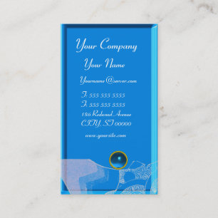WAVES SAPPHIRE MONOGRAM,  blue white red black Business Card