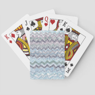 Waves sea stripes Playing Cards
