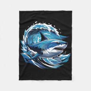 Waves Shark Surfing Sharks Fleece Blanket