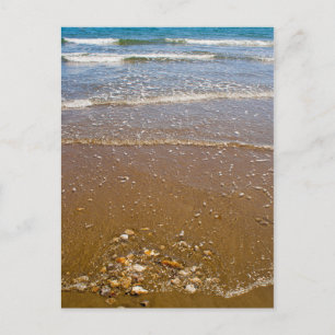 Waves Splashing Against Pebbles on a Beach Postcard