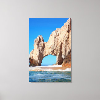 Waves Splashing On Rock Formations Canvas Print
