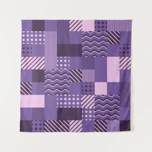 Waves Stripes Dots: Modern Seamless. Tapestry