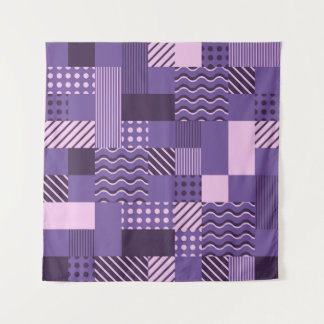 Waves Stripes Dots: Modern Seamless. Tapestry