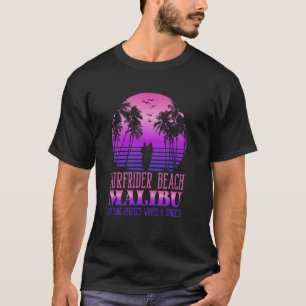 Waves & Sunsets Surfrider Beach, Malibu Synthwave T-Shirt