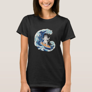 Waves Surf Cat Sushi Japan Sport  Surfer T-Shirt