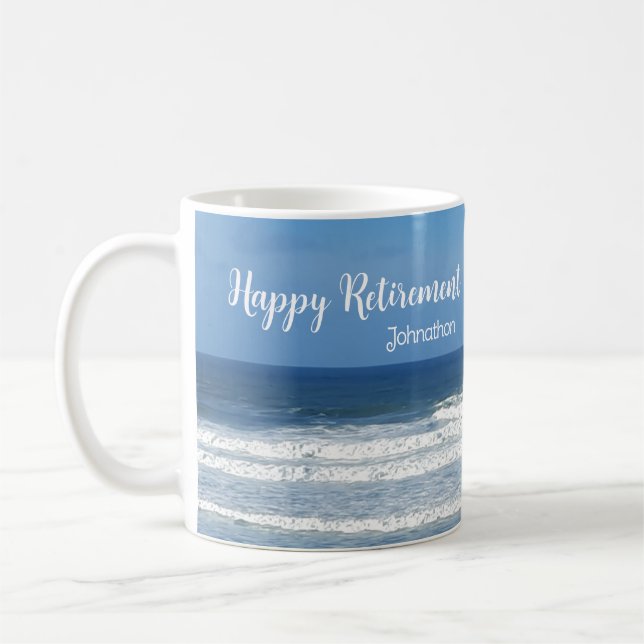 Waves & surf retirement congratulations coffee mug (Left)