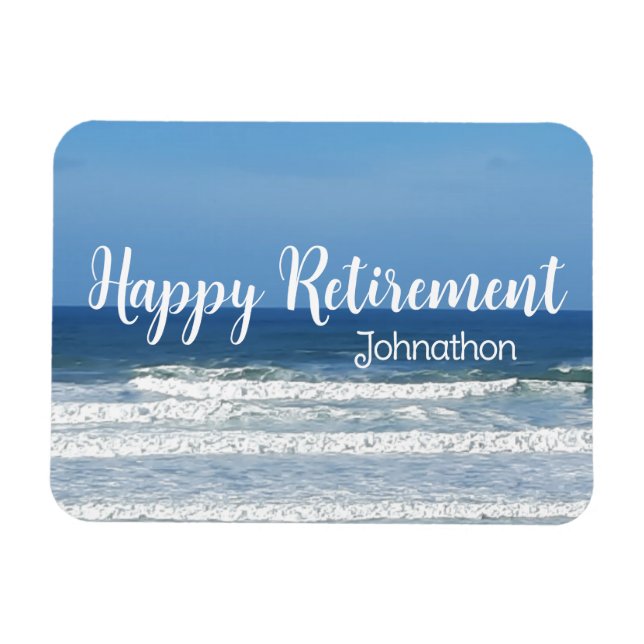 Waves & surf retirement congratulations magnet (Horizontal)