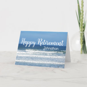 Waves & surf retirement holiday card