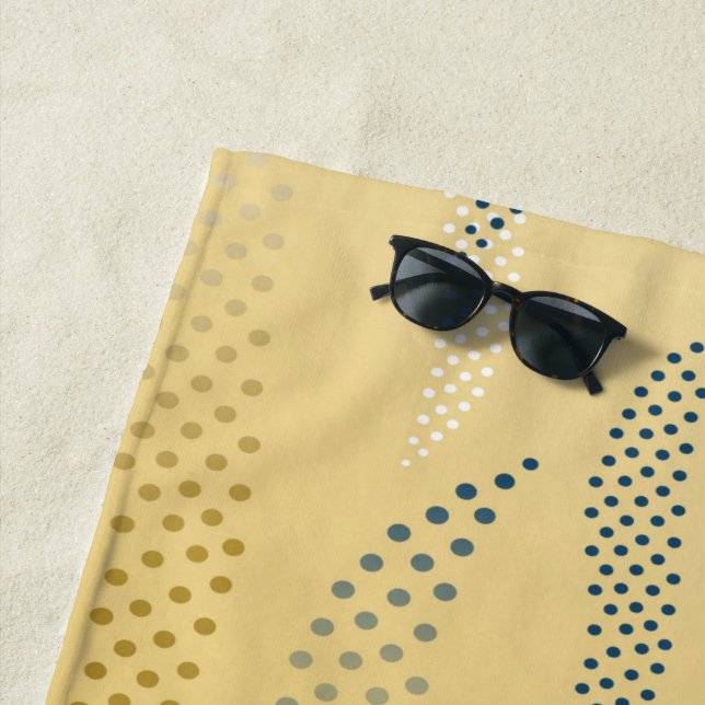 Waves Tiger (stylised pattern) 1 Beach Towel (In Situ)