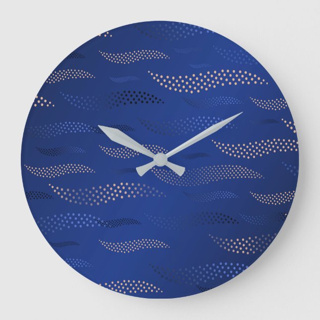 Waves Tiger (stylised pattern) 2 Large Clock (Front)