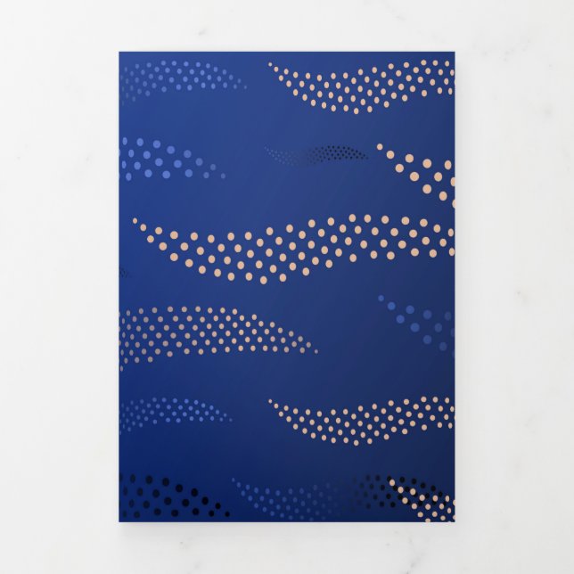 Waves Tiger (stylised pattern) 2 Tri-Fold Holiday Card (Cover)