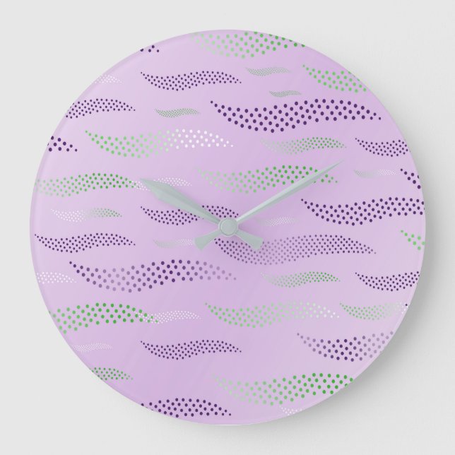 Waves Tiger (stylised pattern) 3 Large Clock (Front)