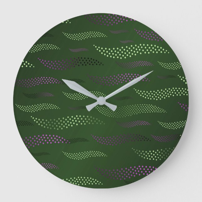 Waves Tiger (stylised pattern) 5 Large Clock (Front)