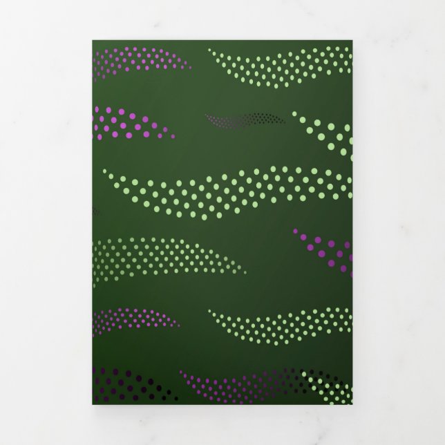 Waves Tiger (stylised pattern) 5 Tri-Fold Holiday Card (Cover)