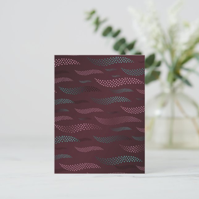 Waves Tiger (stylised pattern) 6 Holiday Postcard (Standing Front)