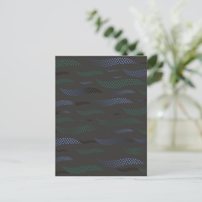 Waves Tiger (stylised pattern) 7 Holiday Postcard (Standing Front)