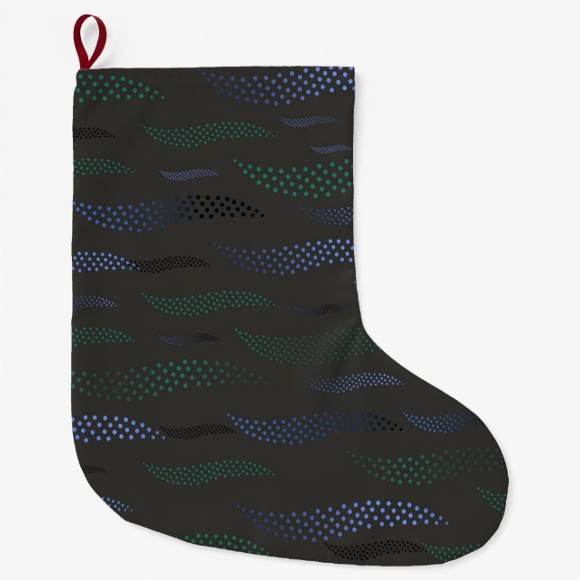 Waves Tiger (stylised pattern) 7 Large Christmas Stocking (Front)