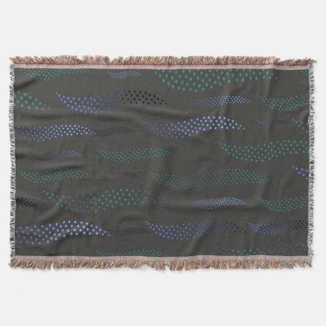 Waves Tiger (stylised pattern) 7 Throw Blanket (Front)