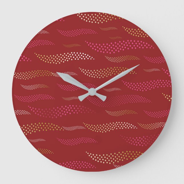 Waves Tiger (stylised pattern) 8 Large Clock (Front)