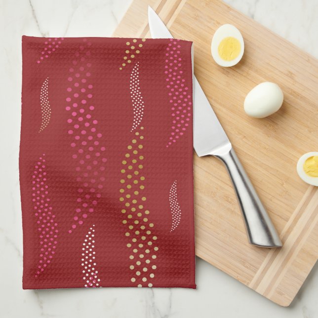 Waves Tiger (stylised pattern) 8 Tea Towel (Quarter Fold)