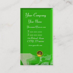 WAVES TOPAZ MONOGRAM, yellow white green black Business Card