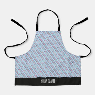 Waves Vertical Blue Orange Minimal Pattern Apron