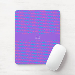 Waves Violet Blue Minimal Pattern Mouse Mat
