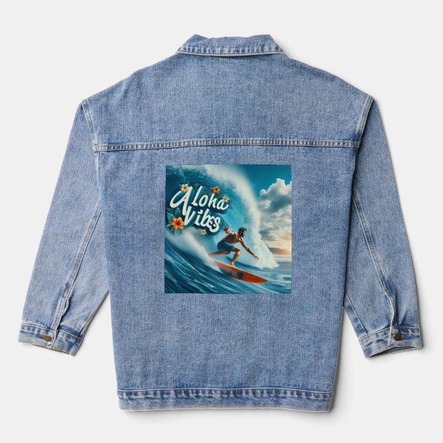 Waves & Wanderlust Collection Denim Jacket (Back)