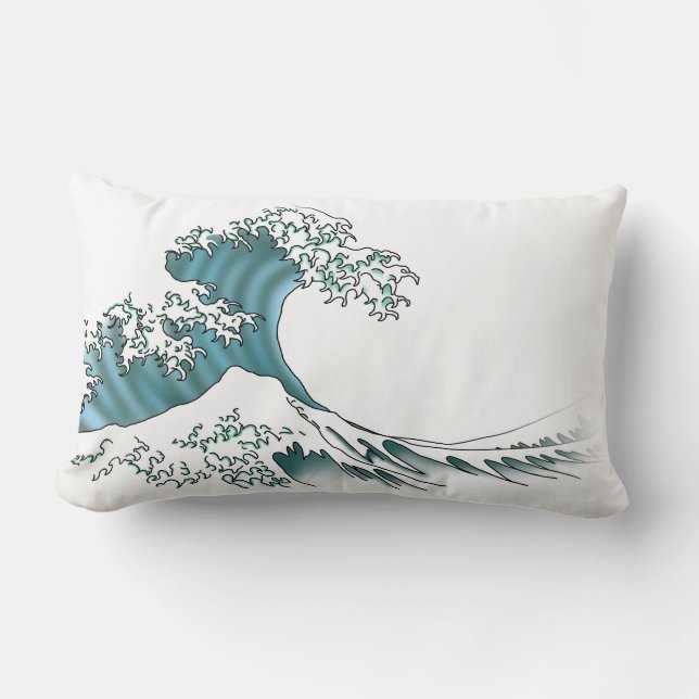 Waves - white lumbar cushion (Front)