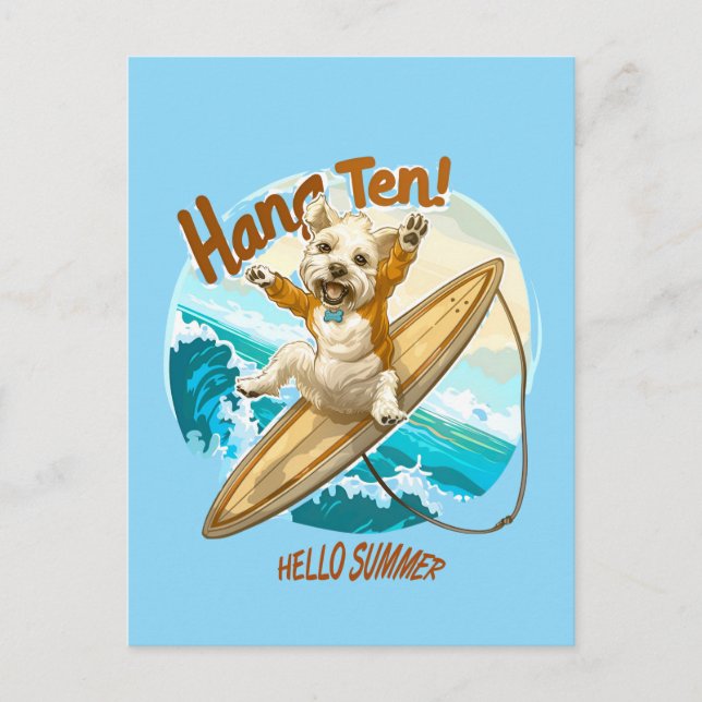 Waves & Woofs Wishes Postcard (Front)