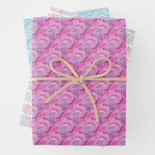 waves wrapping paper sheet