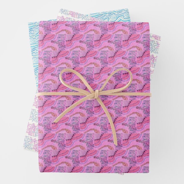waves wrapping paper sheet (In situ)