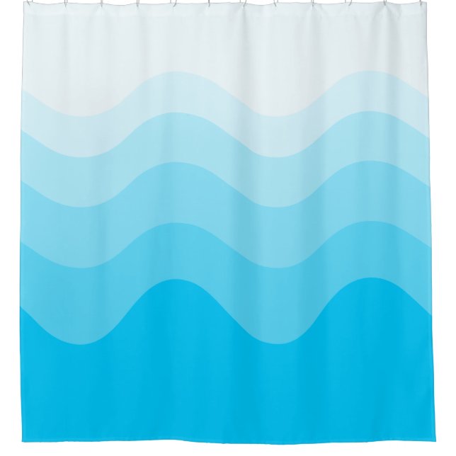Wavey Stripe Modern Shower Curtain (Front)